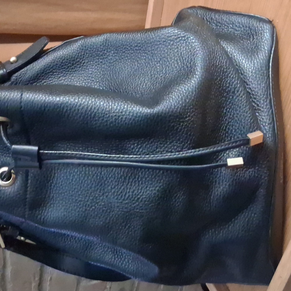 KATE Spade Saturday Elegant Black Leather Bucket Bag